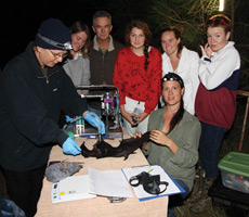 Maclean High School students and biologists with flying-fox